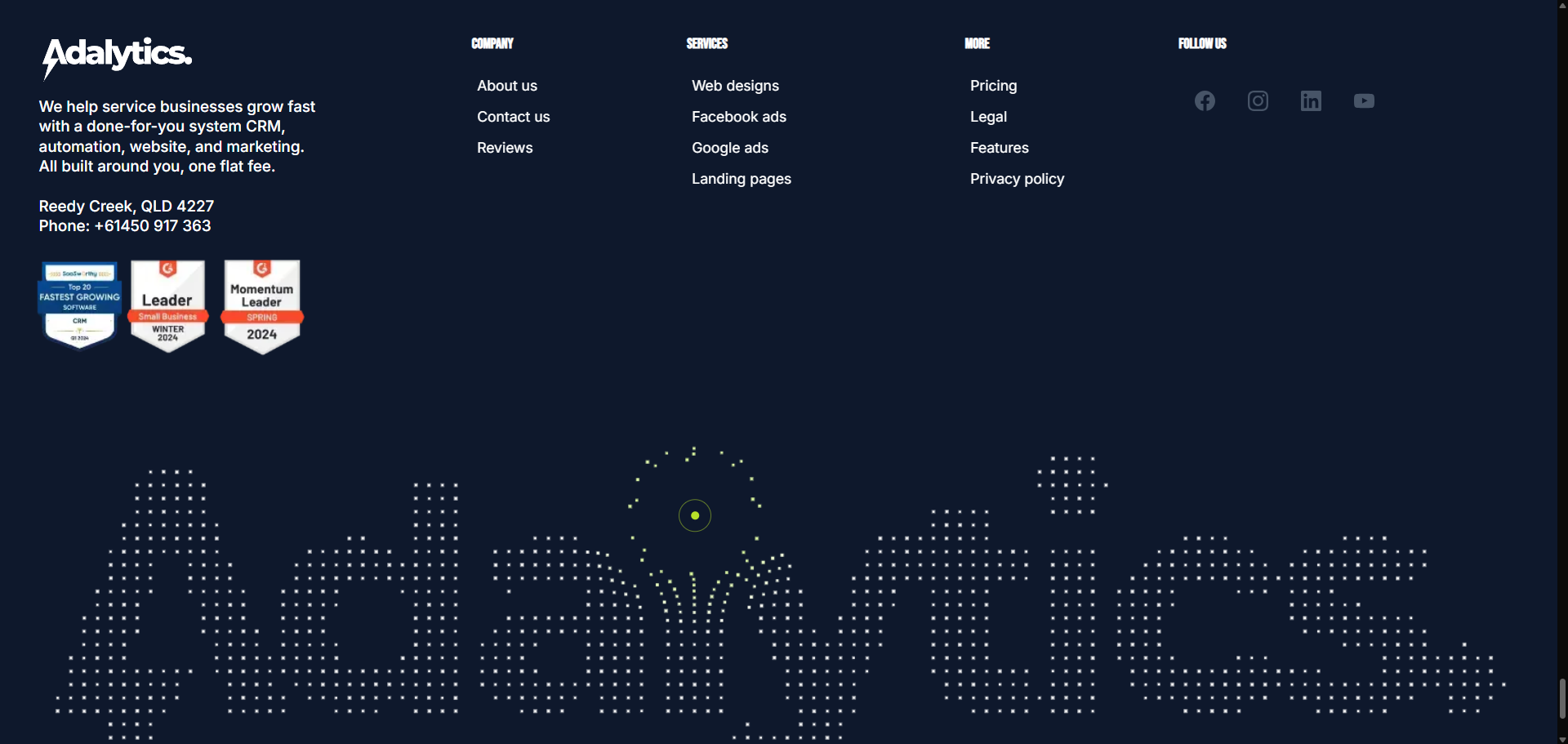 Adalytics footer