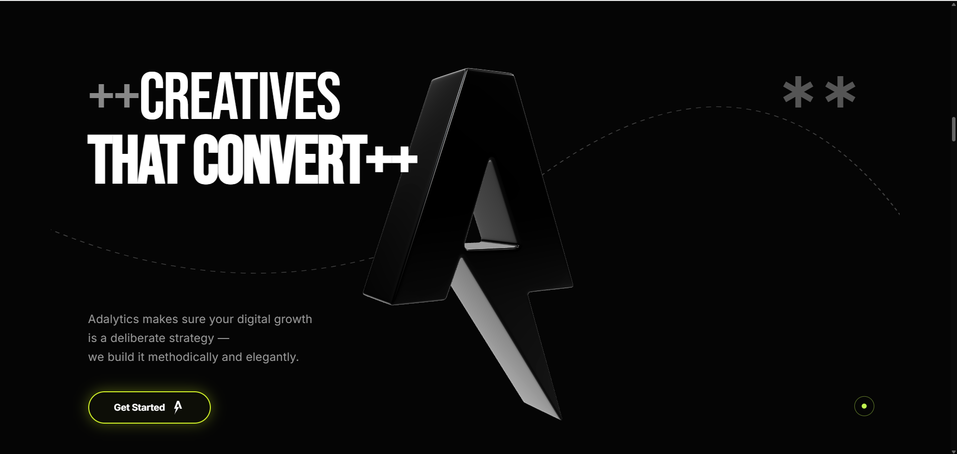 Adalytics showcase introduction section