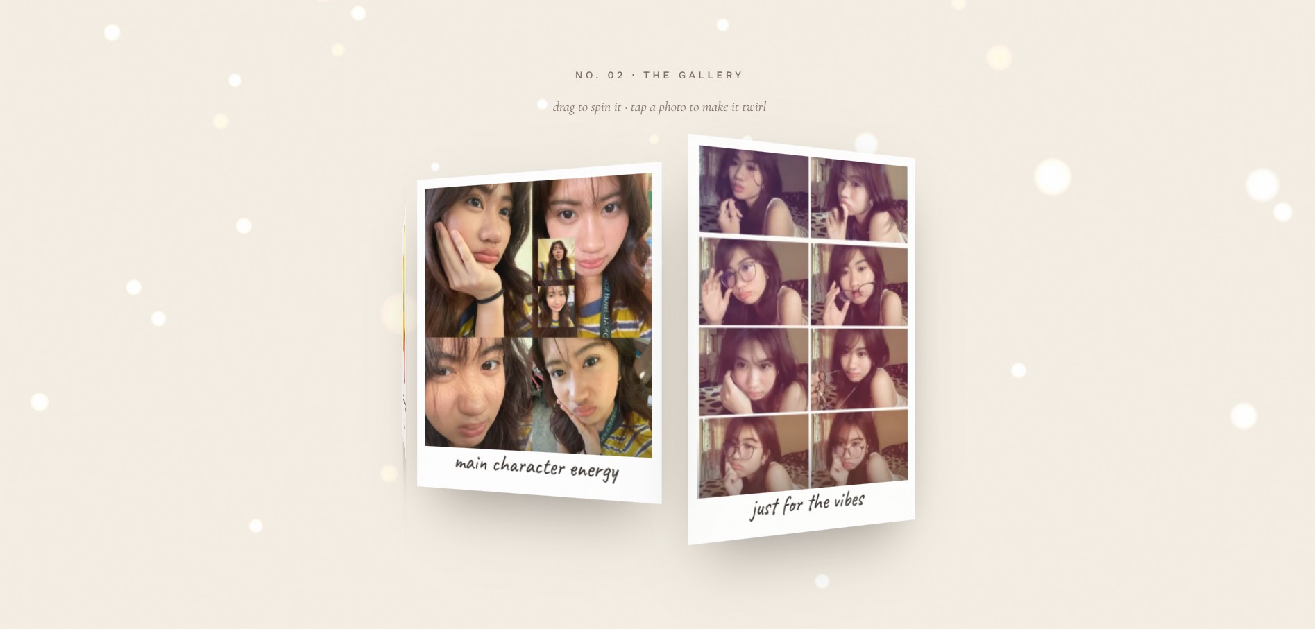 Angelique interactive polaroid photo gallery