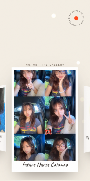 Angelique interactive polaroid photo gallery on mobile