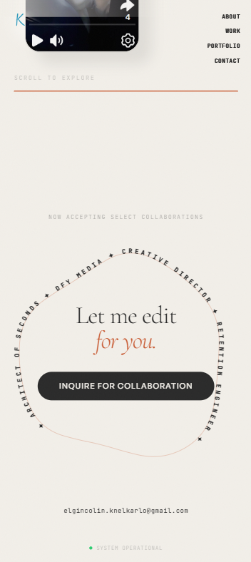 Knel call-to-action section on mobile